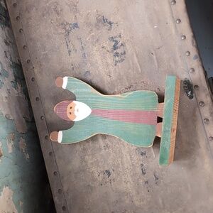 Handmade primitive wooden Santa Claus decor